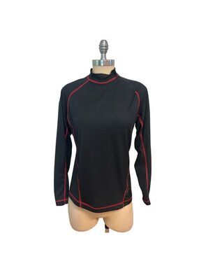 Harley-Davidson Womens Black & Red Long Sleeve Performance Top Size Medium